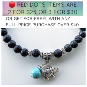 π΄π FREE ! Lava rock blue sea jasper elephant bracelet